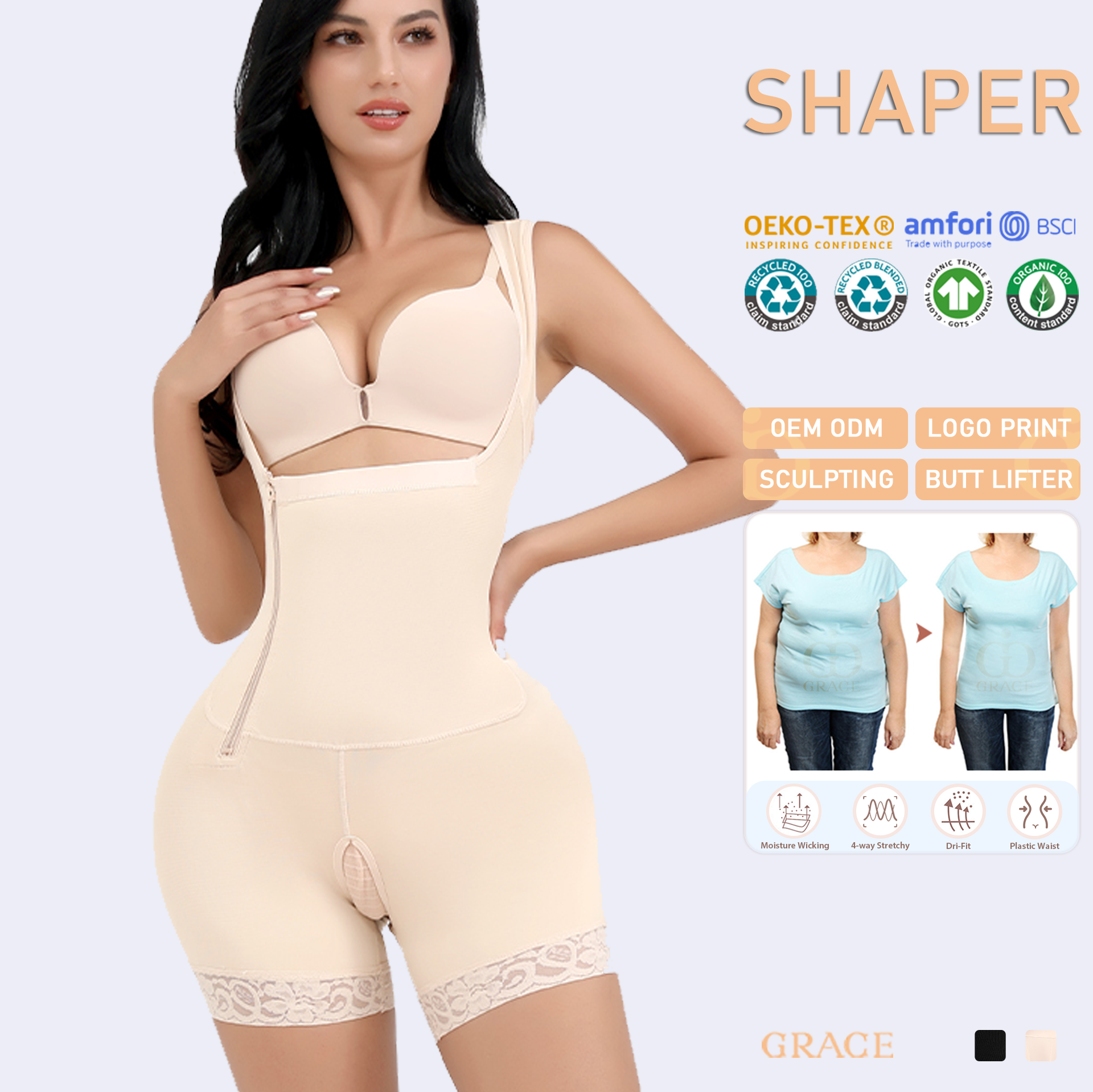 Faja High Compression Shapewear Custom Faja High Waist Butt Lifter