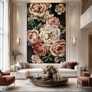 Vente chaude usine : Mosaïque murale en verre à motifs floraux violets, design personnalisé, style <span class=keywords><strong>parquet</strong></span> moderne, pour décoration intérieure et hôtelière en cristal - Product Image 1