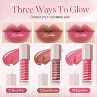 Gloss à lèvres effet miroir Jelly Mirror, effet repulpant, gloss à lèvres bicolore, fini brillant, idéal pour le maquillage quotidien