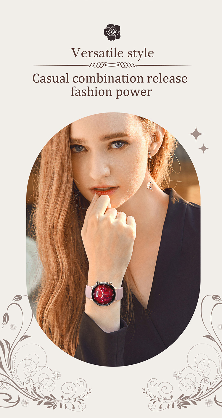 Ladies Smartwatch HK39 AMOLED Screen Female Health Monitor Voice Calling IP68 Waterproof Smart Watch for Women Girls