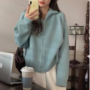Cardigã Feminino Novo Estilo Coreano com Zíper Duplo, Grosso, Antirrugas e Respirável, para Outono Inverno, Caimento Solto Casual - Product Image 6