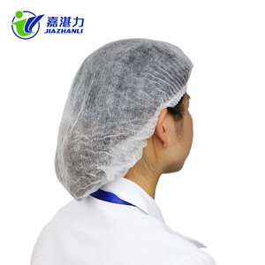 Casquette double côtelée bleue et blanche de 21 pouces en tissu non tissé respirant jetable pour la transformation alimentaire, les salles blanches, les usines et les laboratoires - Product Image 2