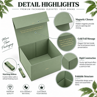 Boîte cadeau rigide de luxe personnalisée avec logo, fermeture magnétique, dorure à chaud et ruban, idéale pour coffret cadeau d'affaires