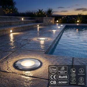 Luce <span class=keywords><strong>LED</strong></span> Interrata Resistente alla Corrosione in Acciaio Inox 42mm 52mm per Piscine di Yacht di Lusso e Pavimentazioni <span class=keywords><strong>da</strong></span> Giardino - Product Image 1