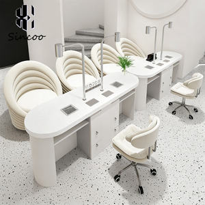 Modern European Design Style Manicure Table With Led Light and Drawers <b>Nail</b> Spa <b>Desk</b> for <b>Nail</b> Shop - Product Image 2