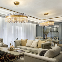 Lustre ovale de luxe en acier inoxydable et cristal, doré, 800*400MM, pour usage intérieur, luminaire suspendu pour salle à manger, salon, chambre, décoration de plafond
