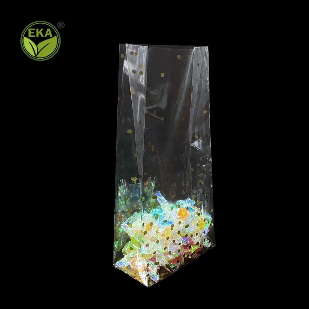 Minlee bolsas de caramelos com opp, bolsa de plástico transparente para doces, chocolate, embalagem personalizada, saco de celofane opp
