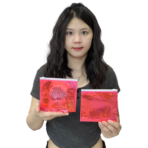 Tùy chỉnh rõ ràng <span class=keywords><strong>PVC</strong></span> Holographic Shinny nhựa phân hủy sinh học dây kéo Pouch đối với trang sức bông tai vòng cổ bao bì <span class=keywords><strong>Ziplock</strong></span> Túi - Product Image 6