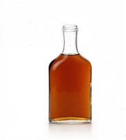 Bouteille à liqueur plate en verre 125 ml avec bouchon à vis pour whisky, rhum, spiritueux, dégustation en bar, réutilisable, mini-contenant transparent