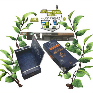 Caja de Papel Reciclado Impresa por Ambos Lados, Personalizada, con Forro de Esponja, para Té, Espresso, Café, con Estampado Dorado en Relieve, Apta para Alimentos - Product Image 3