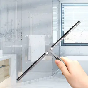 12 Inch Stainless Steel Squeegees Bathroom Shower Cleaning Blade Wiper with Hanger Hook