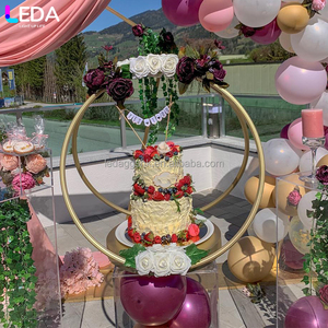 LEDA Handmade Metal Cake Stand Customized New Design for Wedding Parties Regular Size Home Events <b>Table</b> Decorations - Product Image 1