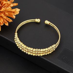 JXX Nuevo Diseño, Brazaletes Abiertos Huecos Chapados en Oro de 24K, Joyería de Moda Árabe al por Mayor para Mujer - Product Image 4
