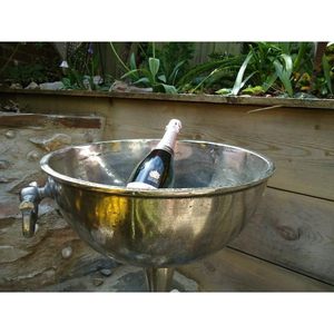 Cubo de Hielo ALFA NAUTICAL de Metal Niquelado con Diseño Floral Art Deco, Resistente al Óxido, Capacidad de 5L, para Fiestas y Cerveza - Product Image 3