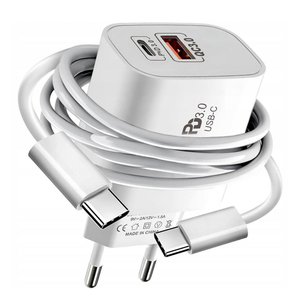 Cargador USB C 2 en 1 PD de 20 W, Cargador de <span class=keywords><strong>Carga</strong></span> Rápida, Cargador Rápido 3.0, <span class=keywords><strong>Adaptador</strong></span> de Cargador de Teléfono para <span class=keywords><strong>iPhone</strong></span> 17 16 15 Huawei Samsung - Product Image 1