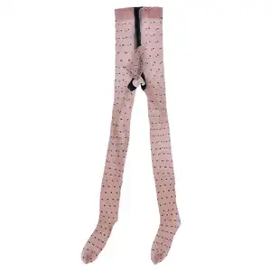 Sexy Fashion Wave Point Stockings Tights Print Open Nylon Pantyhose For Men