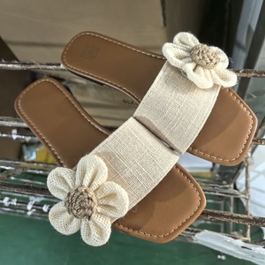 Sandalias Planas Casuales de Verano con Diseño Floral Color Caqui, Antideslizantes, Transpirables y Acolchadas, Varios Estilos, Modernas y Sencillas - Product Image 1