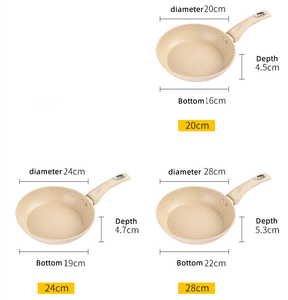 Offre Spéciale poêle à frire ronde antiadhésive en aluminium, 20cm 24cm 26cm 30cm, poêle en céramique, oeuf en marbre antiadhésif <span class=keywords><strong>fr</strong></span> - Product Image 4