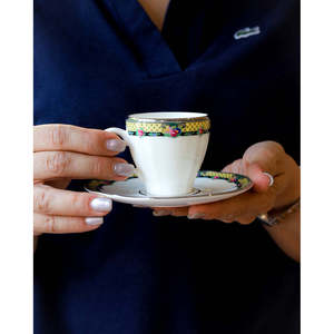Ensemble de 12 tasses à café Richard Ginori en forme de duchesse, décoration Isabella, avec poignée, cuillère et couvercle, isolation thermique, modèle ODM manuel - Product Image 3