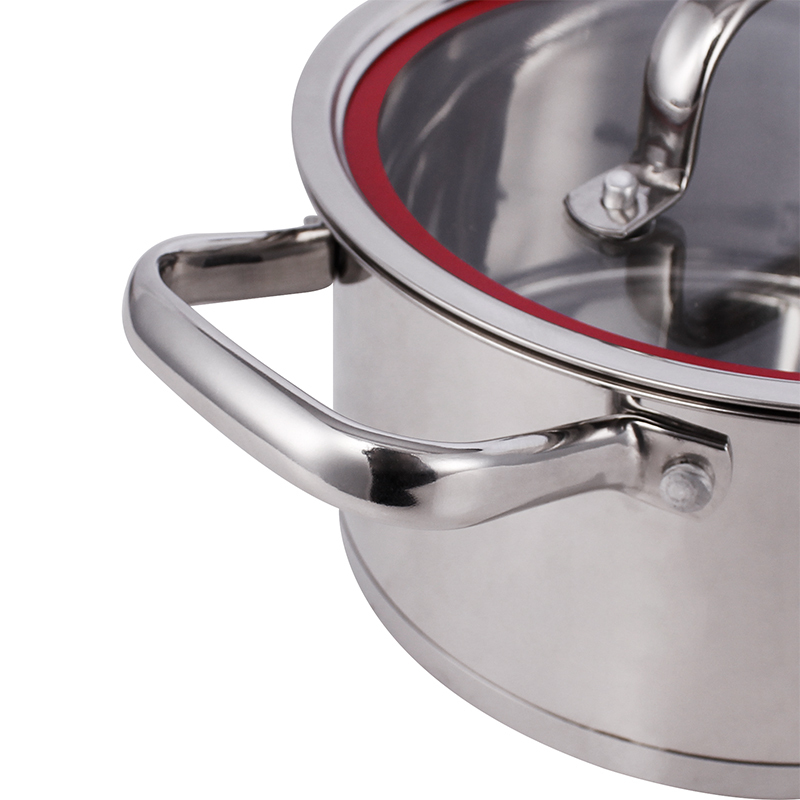 SHUNFA Modern Kitchenware 4pcs Cooking Pots and Pans Cookware Set 304 Stainless Steel Pot with Glass Metal Surface Cover Lid · image 4
