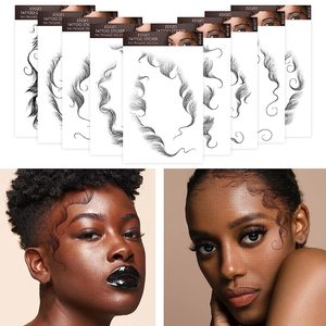 Adesivi per <span class=keywords><strong>tatuaggi</strong></span> per capelli per bambini 26 stili Edge capelli ricci per <span class=keywords><strong>tatuaggi</strong></span> da donna con frangia moda fai da te Hairstyling - Product Image 4