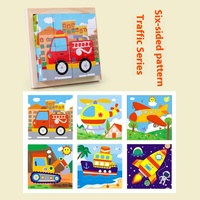 Puzzle 3D en bois à six faces sur le thème des animaux, blocs de construction pour enfants, jouets éducatifs stéréoscopiques pour l'éveil