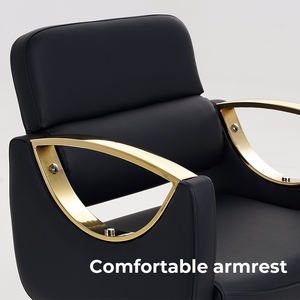 Cadeira de Barbeiro e Salão Comercial com Design Moderno, Apoio de Braço em Couro Sintético, Bomba Hidráulica, Altura Ajustável, Assento Giratório e Alta Densidade - Product Image 2