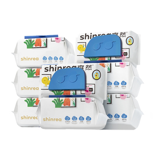 婴儿湿巾 50 片 温和柔软厚实防过敏无纺布湿巾家庭装翻盖式 OEM 批发卡通设计 - Product Image 1