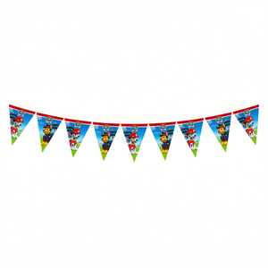 Guirnalda de Patrulla Canina de 2.3M, Triángulos de Plástico Desechables, Decoraciones para Fiestas de Cumpleaños, Diseño de Dibujos Animados, Impresión Digital - Product Image 1