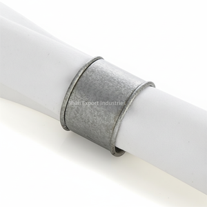 Servilleteros redondos de hierro plateado galvanizado, servilleteros de Metal almacenados para Decoración de mesa de cena de fiesta de granja - Product Image 1