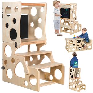 Torre <span class=keywords><strong>de</strong></span> aprendizaje convertible en mesa y silla, taburete <span class=keywords><strong>de</strong></span> madera para niños para encimera <span class=keywords><strong>de</strong></span> <span class=keywords><strong>cocina</strong></span> - Product Image 1