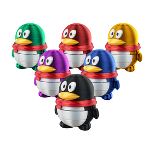 Broyeur à herbes portable en plastique et aluminium à 3 couches en forme de pingouin 3D, kit d'accessoires pour broyage manuel - Product Image 3
