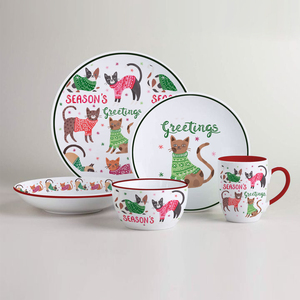 Hot Selling Unique Stylish Porcelain Stoneware Dinnerware Sets White Pattern Coffee Cup Saucer Set Eco Friendly Portable - Product Image 1