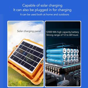 ไฟสปอตไลท์ LED แบบชาร์จไฟได้แบบดั้งเดิมพร้อมแม่เหล็กแรงสูงโคมไฟเต็นท์ตั้งแคมป์พลังงานแสงอาทิตย์ไฟฟลัดไลท์กลางแจ้ง - Product Image 4