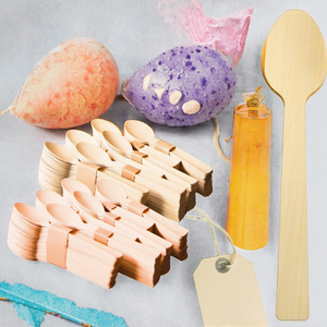 ORIGINAL Eco Friendly <b>Bamboo</b> Disposable <b>Cutlery</b> <b>Set</b> Personalized Wooden Spoon for Children's Parties - Product Image 2