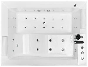 <span class=keywords><strong>Vasca</strong></span> Idromassaggio Freestanding per 2 Persone con Scarico Centrale, Stile Giapponese, Massaggio Whirlpool, Colore Bianco Opaco - Product Image 2