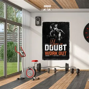 Citation de motivation musculation toile mur Art impression déco salle de sport Fitness sport affiche décor à la maison pour les amateurs de sport - Product Image 3