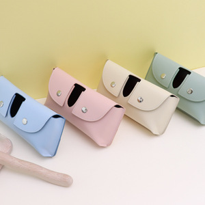 Cross-border PU leather <b>pet</b> comb case, beauty comb, cleaning <b>brush</b> storage bag, PU leather straight comb protective cover - Product Image 2
