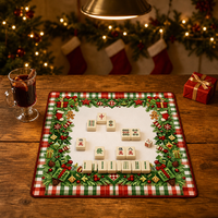 Tapete de Mahjong Navideño de Lujo Moderno, Antideslizante, de Secado Rápido, de Tierra de Diatomeas, Plegable y Portátil, para Entretenimiento en el Hogar
