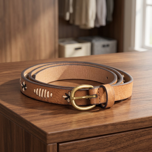 Cinturón de Cuero Vacuno Impermeable y Ecológico con Hebilla Cuadrada de Acero, Diseño Moderno y de Moda, Última Tendencia, Longitud Personalizable, para Hombre - Product Image 1
