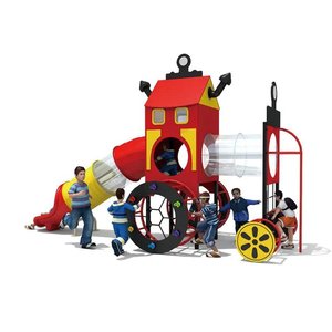 Aire de jeux HANLIN pour enfants, toboggan en plastique d'extérieur, équipement de terrain de jeux extérieur, parc d'attractions, autres produits de parc d'attractions - Product Image 1