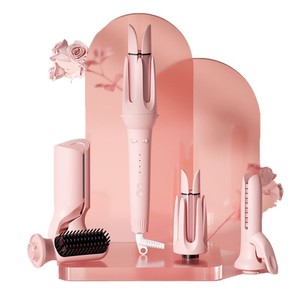 Fer à boucler automatique 5 en 1, styler ionique pour cheveux avec ions négatifs pour grandes boucles, usage domestique, couleur rose - Product Image 4