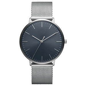 Montre minimaliste pour homme avec logo personnalisé, marque privée populaire, bracelet en <span class=keywords><strong>maille</strong></span> ultra-fin à dégagement rapide, cadran noir simple - Product Image 2