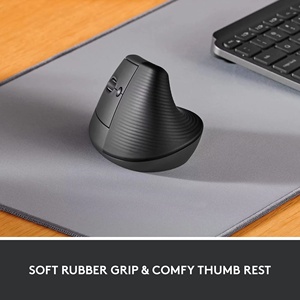 เมาส์ Logitech Lift สำหรับมือซ้าย รูปทรงตามหลักสรีรศาสตร์ แบบไร้สาย รองรับหลายอุปกรณ์ พร้อมตัวรับสัญญาณ Logi Bolt สำหรับสำนักงาน - Product Image 3