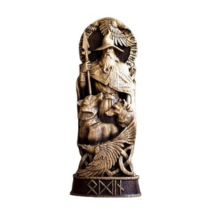 Statue de héros en résine personnalisée effet bois fait à la main <span class=keywords><strong>Figurine</strong></span> en résine <span class=keywords><strong>Thor</strong></span> Statue personnalisée - Product Image 1