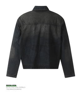 Low Moq Custom New Men's Cropped <strong>Denim</strong> Jacket Fashion Designer <strong>Denim</strong> 100% Cotton ODM Men's <strong>Denim</strong> Vintage Black Jackets - Product Image 6