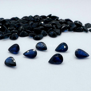 ไพลินสีฟ้าลูกแพร์ที่มีพลอยรูปลูกแพร์หลวมธรรมชาติได้รับการรับรองหลายขนาดขายส่งไพลินจำนวนมาก - Product Image 4