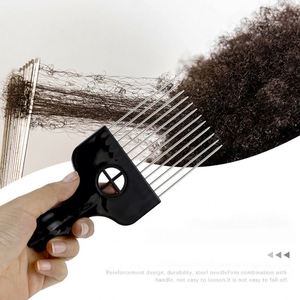Hot Sale Black Fist Metal Fork <b>Comb</b> Stainless Steel Pin Hair Pick <b>Comb</b> Custom Logo Afro <b>Comb</b> for Black Men - Product Image 5