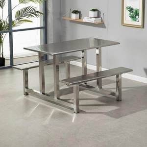 Stainless Steel School <strong>Cafeteria</strong> &amp; Restaurant Dining Table and Chair Set Foldable Multi-Person Seating for Fast-Service Stores - Product Image 4