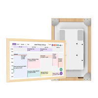Marco de Fotos Digital de Madera de 15.6 Pulgadas, Tablet PC Android con Pantalla Táctil, Rockchip Quad Octa Core, Wi-Fi, RJ45, POE, NFC, 4GB, Entretenimiento
